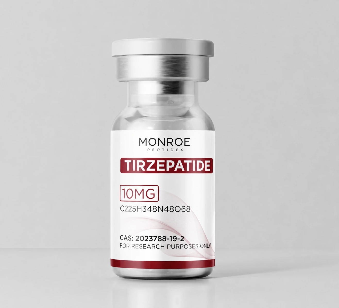 Tirzepatide — 10mg vial; product photograph